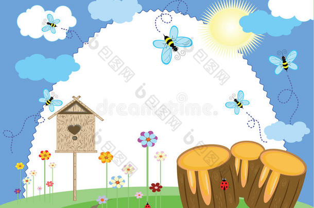 蜜蜂的夏日框架
