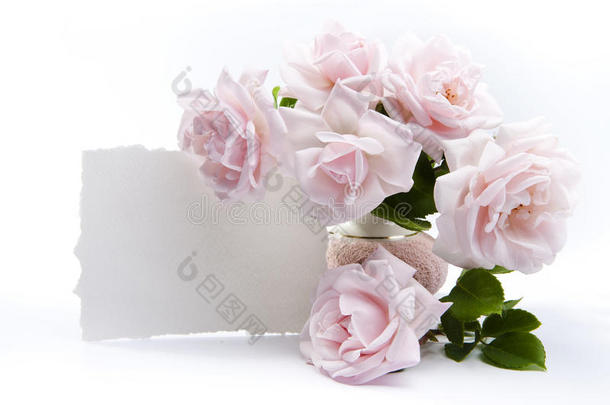 浪漫贺卡用玫瑰花束