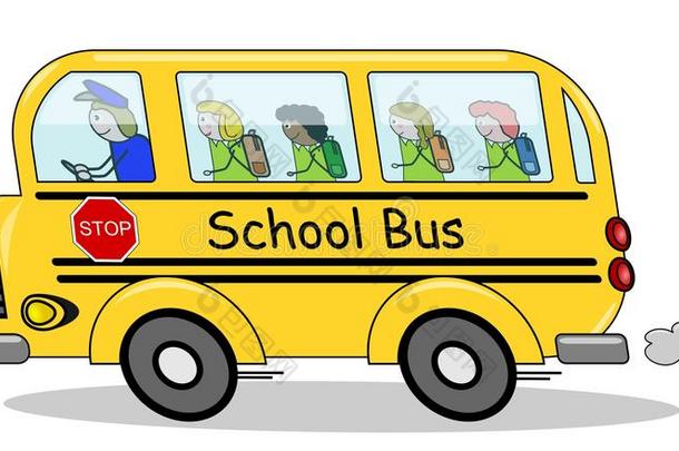 男孩公共汽车卡通儿童班