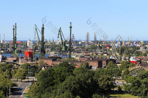 波兰格但斯克的造船厂和港口