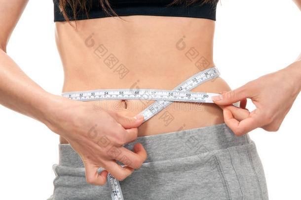 测量腰围的减肥概念