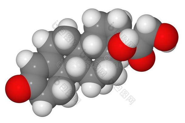 皮质醇分子的空间填充模型