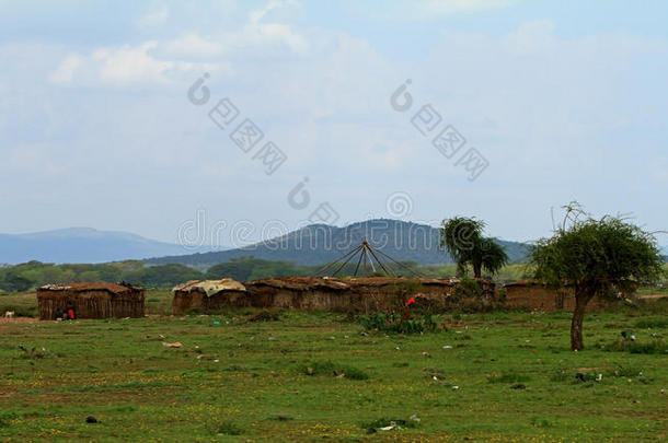 肯尼亚传统的马赛村