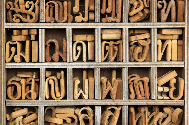 木制泰语字符曼谷