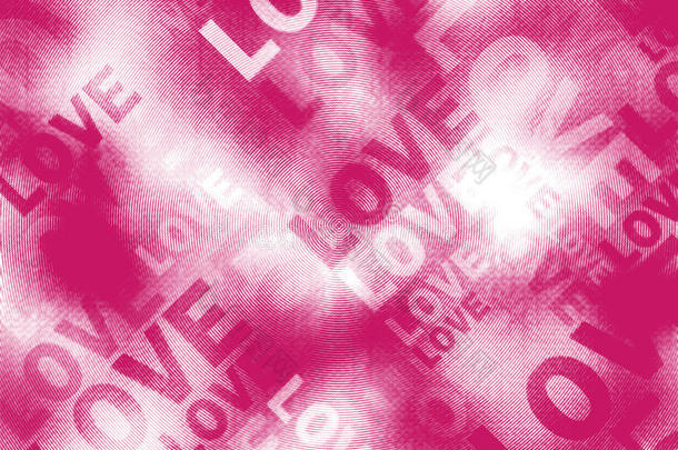 爱情海报。迪斯科风格粉色背景