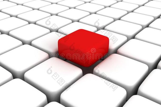 白色方块中的不同红方块