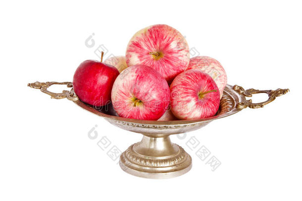 陈年花瓶上的秋苹果
