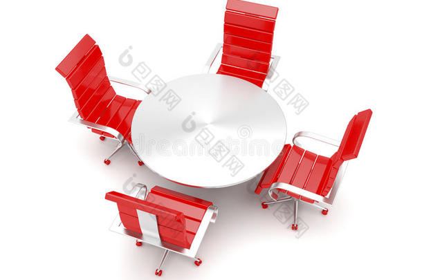 扶手椅和圆桌