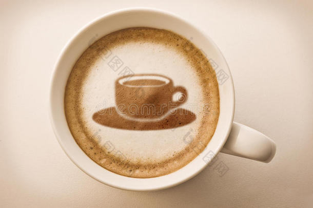 咖啡杯画在咖啡杯里