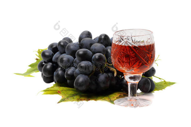蓝葡萄和红酒
