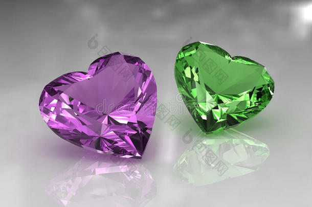 心形薰衣草绿紫水晶石