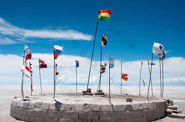 乌尤尼盐酒店的旗帜（玻利维亚）