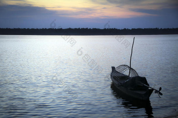 湄公河上的一艘船