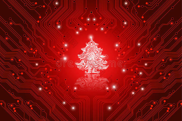 圣诞红背景-创意科技