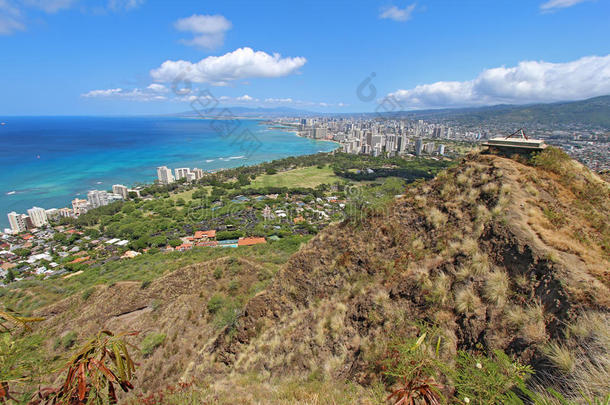 夏威夷檀香山广角景观