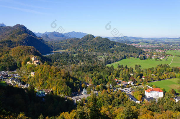 霍恩施旺高城堡和巴伐利亚阿尔卑斯山