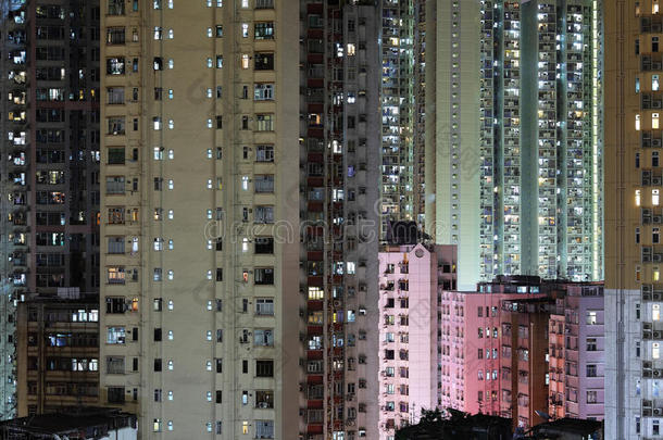 香港拥挤的建筑物