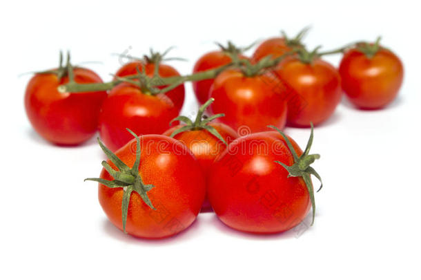 白底樱桃西红柿。