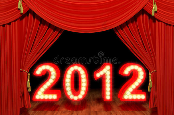2012年红色舞台剧院窗帘