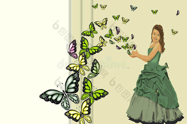 蝴蝶飞舞的女孩