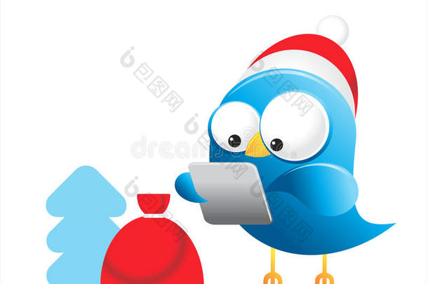 圣诞推特蓝鸟