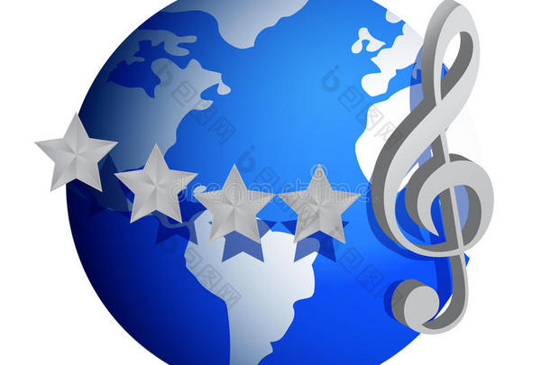 全球音乐音符插画设计