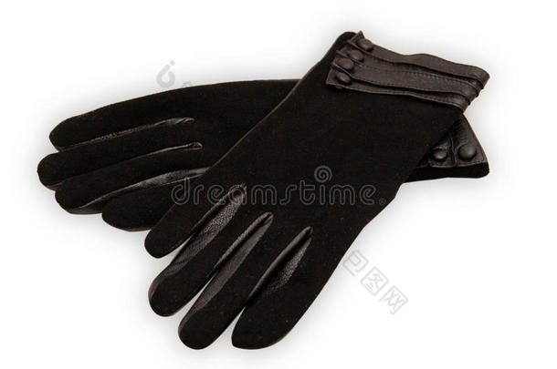 黑色女式皮手套