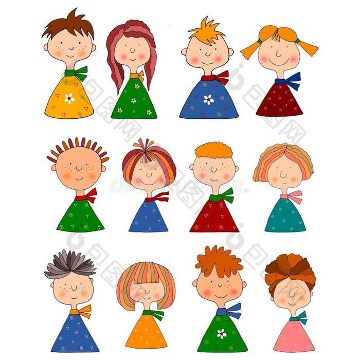 当前位置:包图企业站>摄影图>人物形象>男孩和女孩卡通人物集> 男孩和