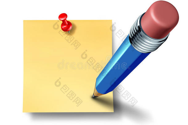用蓝色铅笔在办公室空白便条上写<strong>一封信</strong>