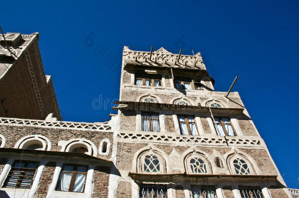 典型的也门建筑，萨那（也门）。
