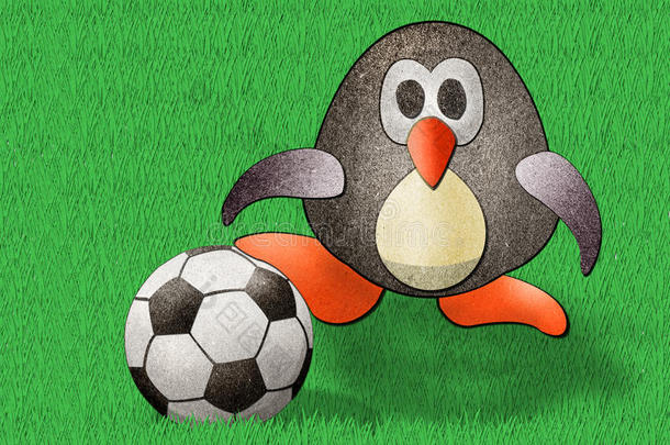 企鹅足球再生纸