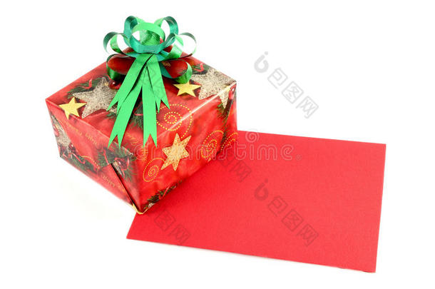 带蝴蝶结的礼品盒和礼品卡