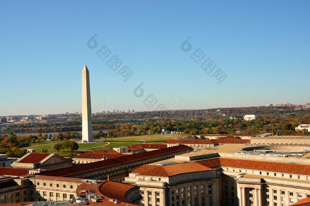 华盛顿特区，秋天的华盛顿纪念碑