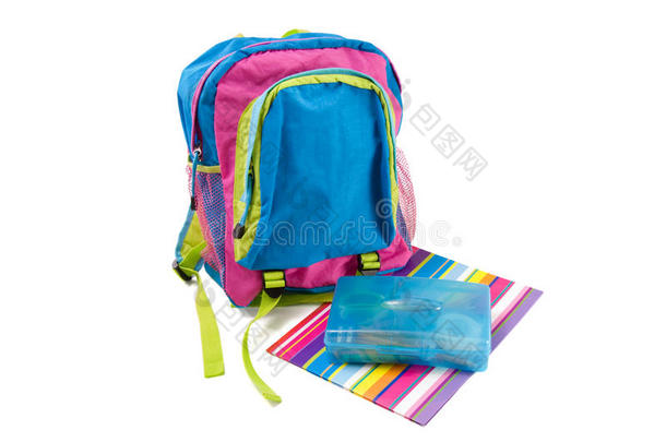 带文件夹和铅笔盒的儿童背包
