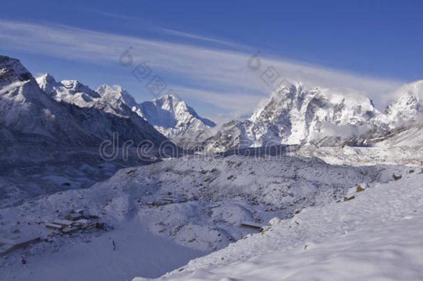 哥拉克谢普珠穆朗玛峰大本营前的最后一站