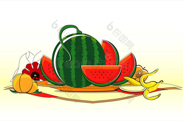 夏季水果配餐巾纸