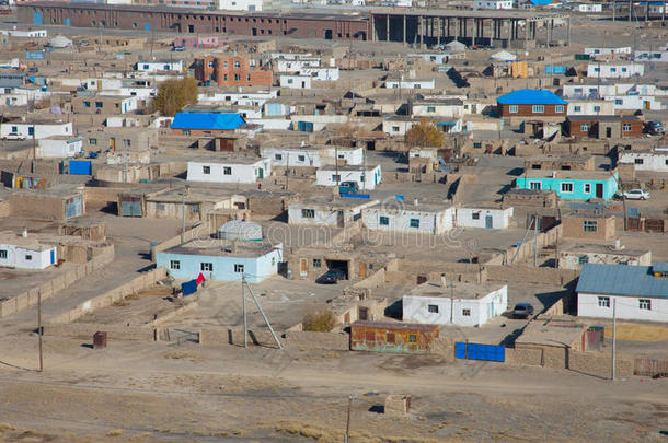 蒙古族普通城市俯瞰图