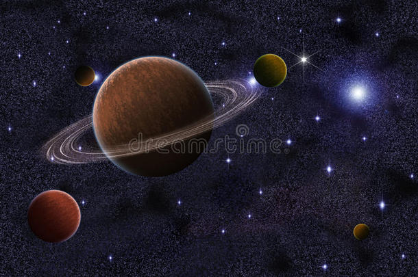 抽象土星星系背景