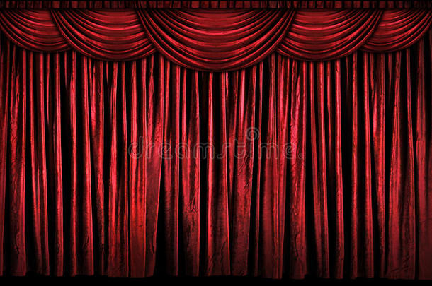 红色舞台窗帘