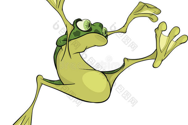 跳跃的小青蛙。卡通