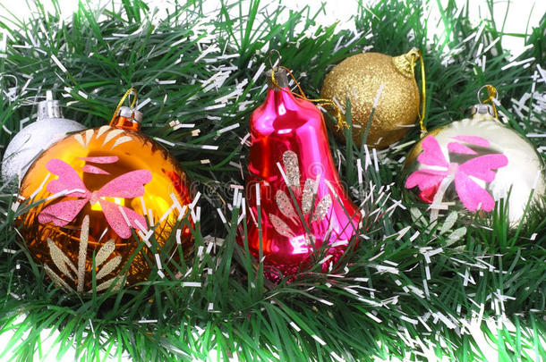 圣诞节，新年装饰球，绿色金属片