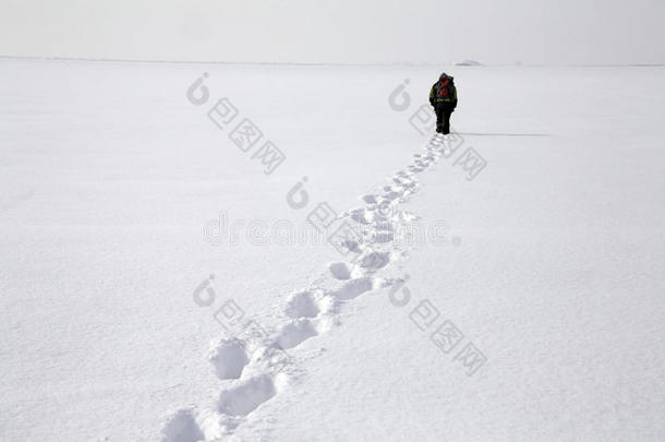 在雪原上跋涉