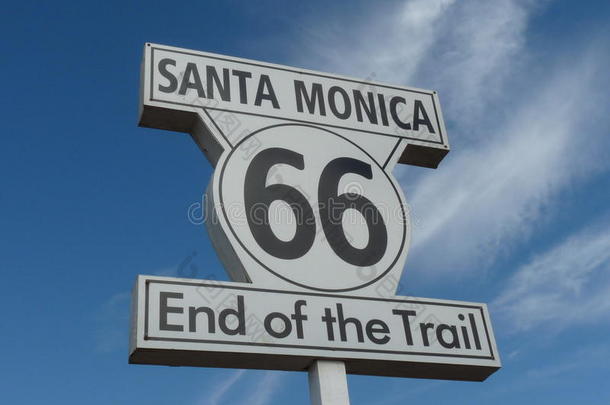 圣莫尼卡码头66号公路标志