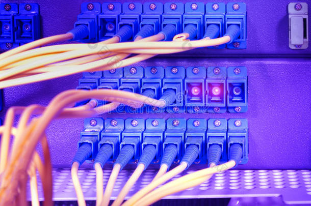 技术数据中心中的网络电缆和服务器