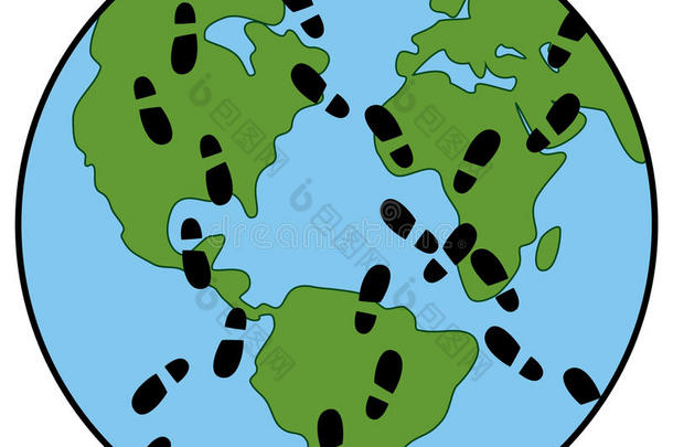 地球生态的矢量全球足迹