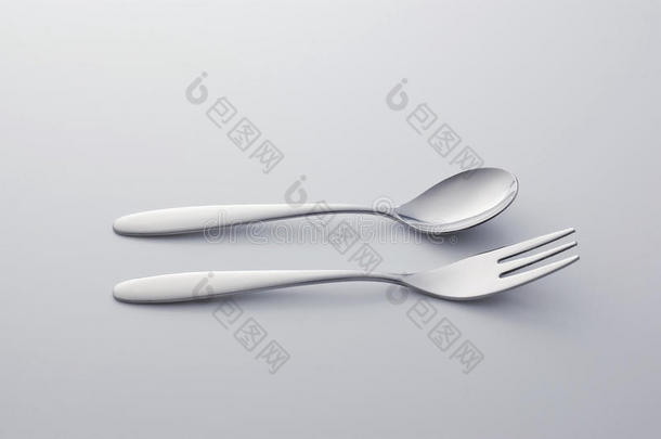 叉子和勺子，厨房用具。