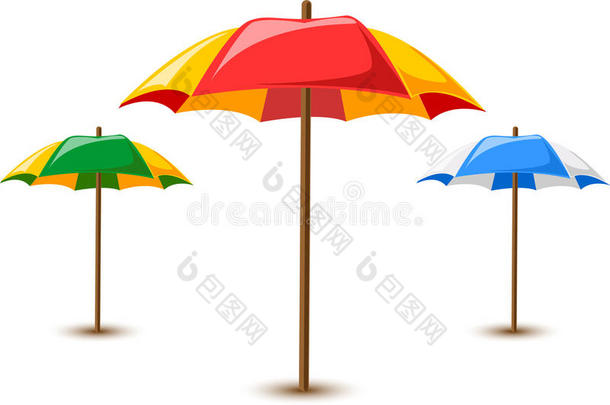 沙滩伞，矢量