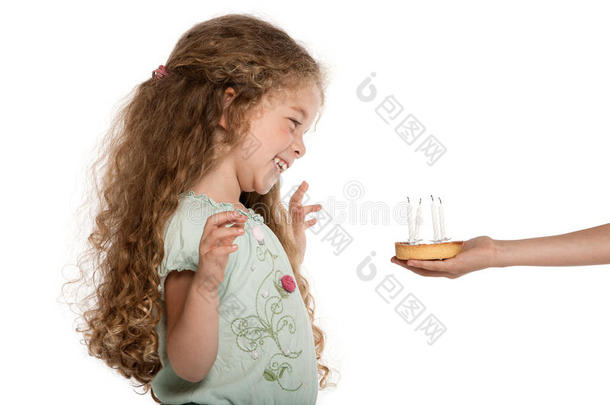 小女孩画像生日蛋糕快乐