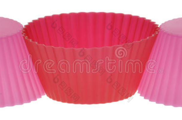 粉色和红色纸杯蛋糕包装纸