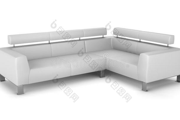 白色现代真皮沙发